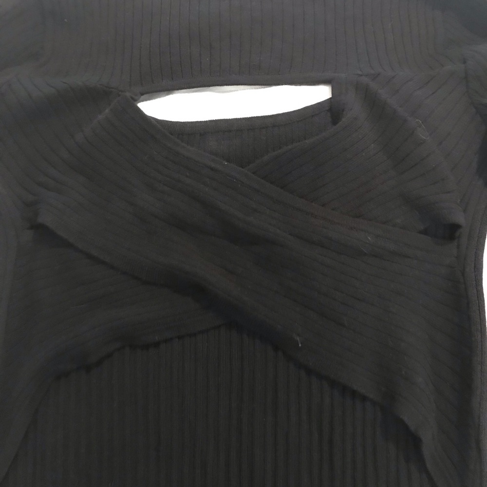 Black stretch open back dress